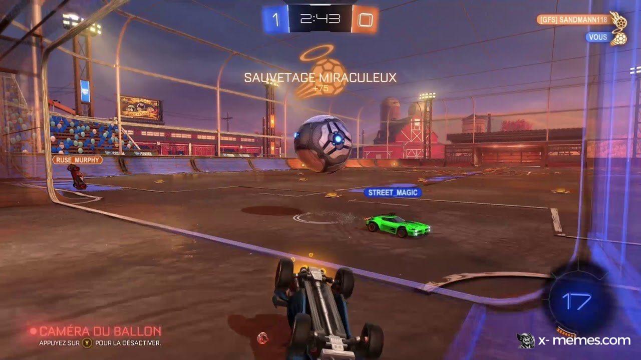 Mème : Sauvetage miraculeux Rocket League