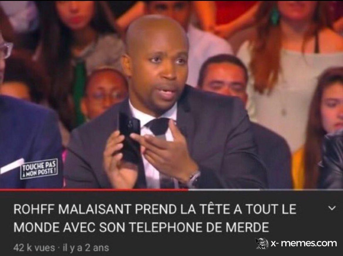 Mème : Rohff malaisant prend la tête avec son téléphone