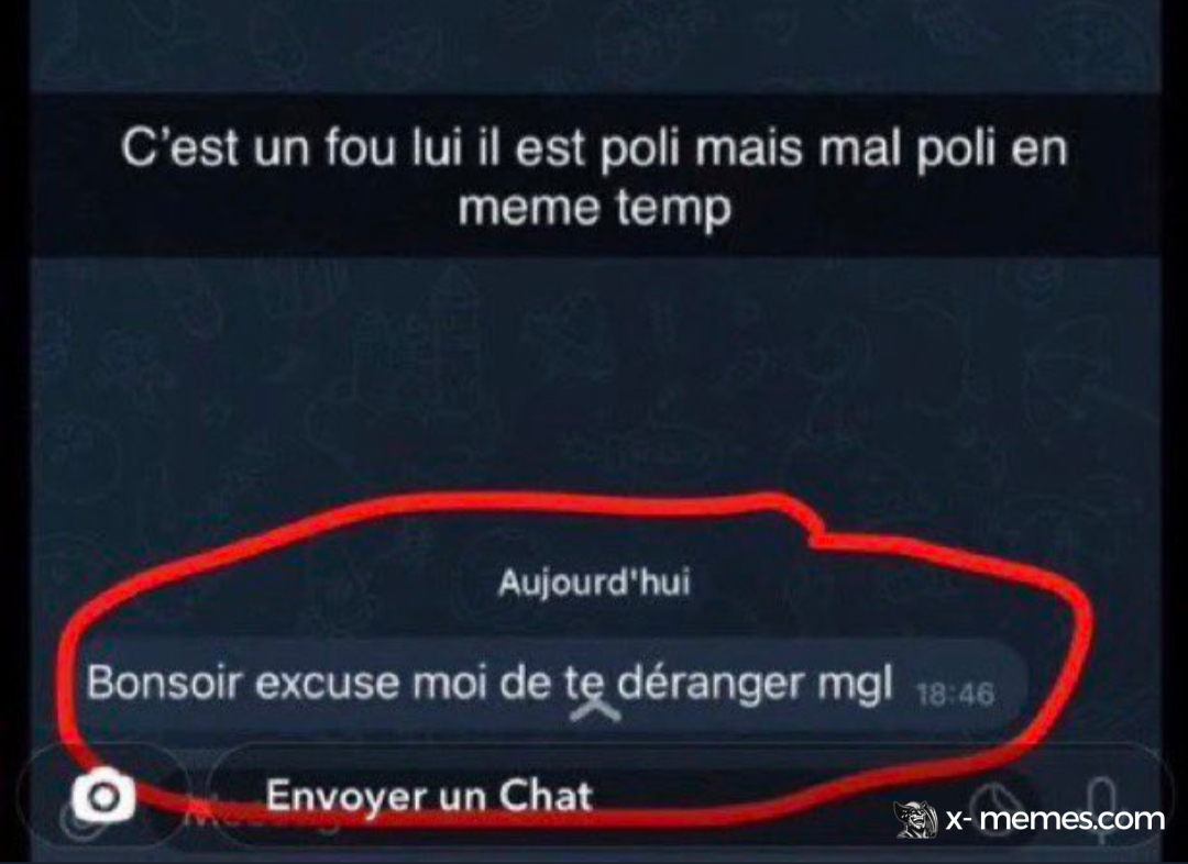 Mème : Bonsoir excuse moi de te déranger mgl