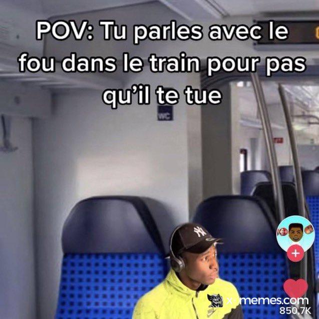 Mème : POV: Tu parles avec le fou pour pas qu'il te tue