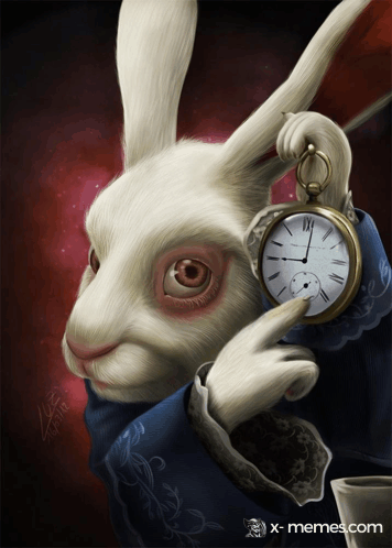 Mème : Lapin - Alice au pays des merveilles