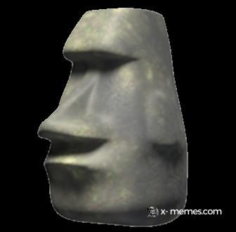 Mème : Statue Moaï