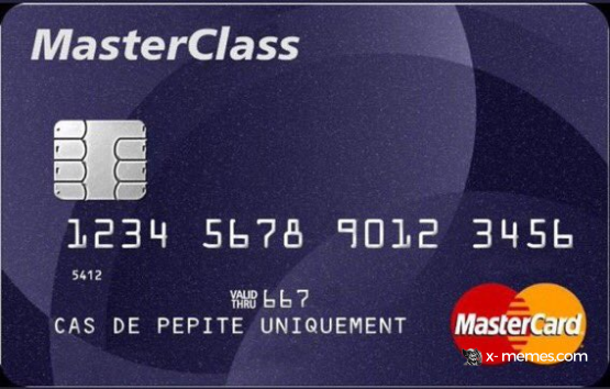 Mème : Masterclass Carte bleue