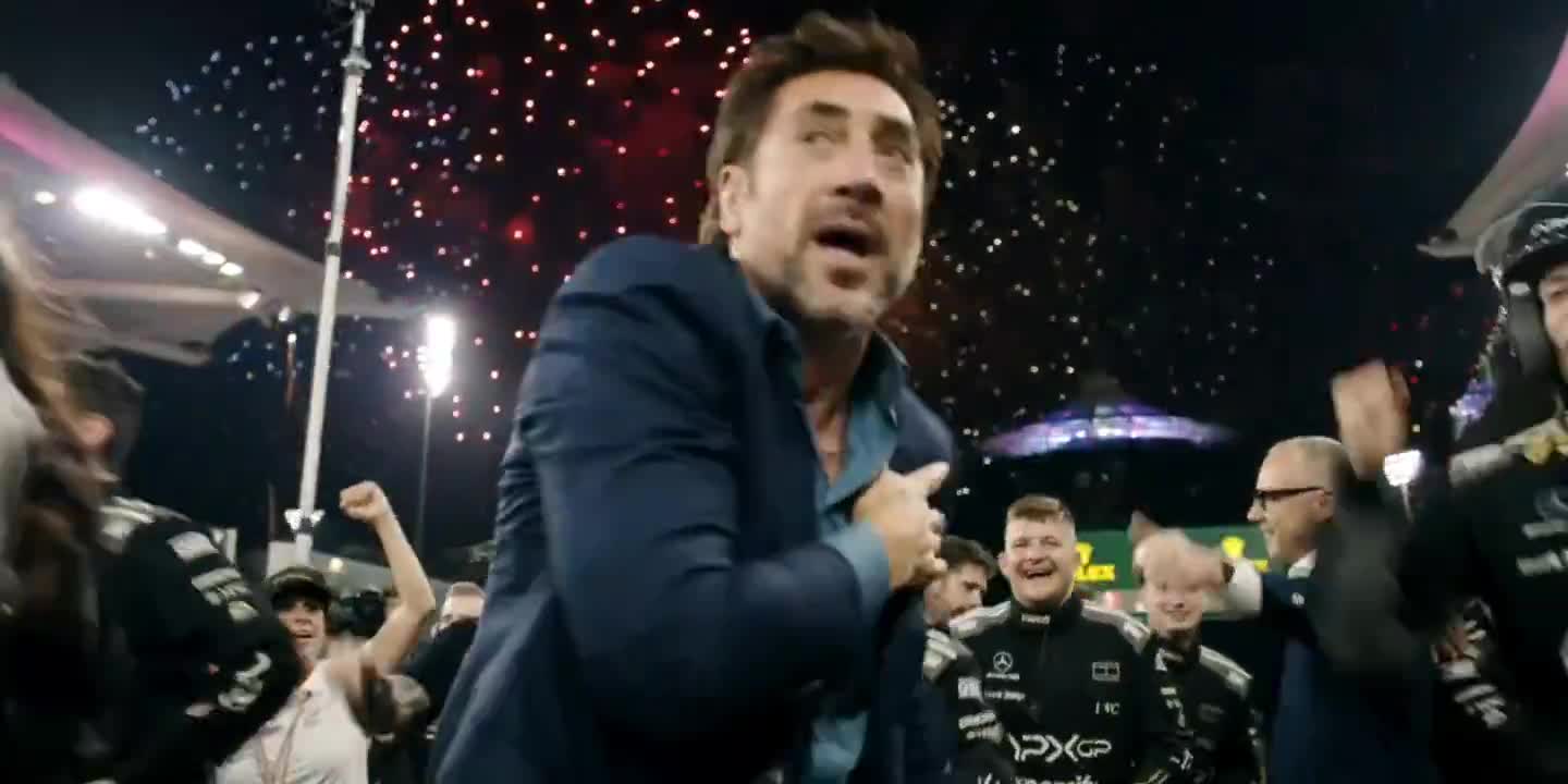 Mème : Javier Bardem qui fête la victoire - F1